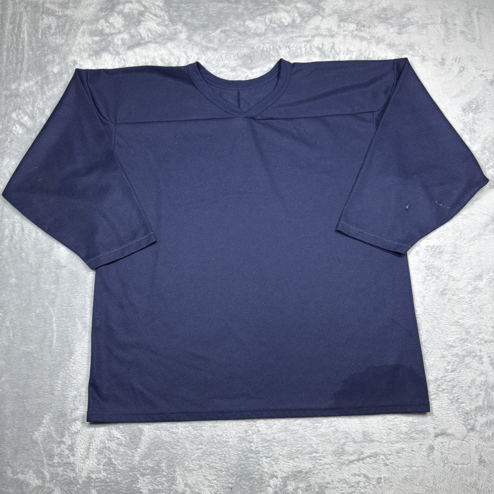 Vintage Hockey Jersey Mens Large Blue Blank NHL Practice CCM 90s